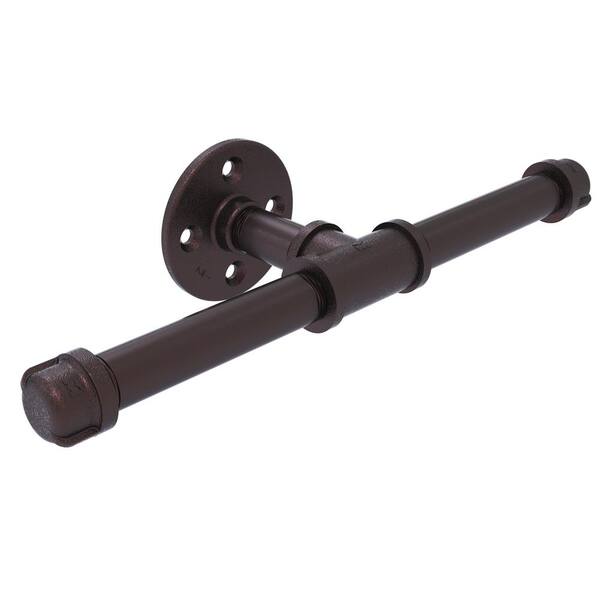 Allied Brass Pipeline Collection Double Roll Wall-Mount Toilet Paper Holder in Antique Bronze