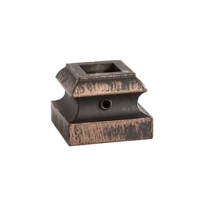 Square Hole 1.3125 in. Aluminum Level Baluster Shoe in Oil Rubbed Bronze