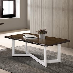 Bayly 48 in. Oak/White Large Rectangle Wood Coffee Table