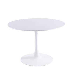 42.1 inch Round White MDF Table(Seats 4)
