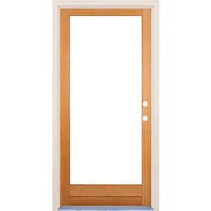 30 in. x 80 in. Left-Hand/Inswing Full Lite Low-E Clear Glass Unfinished Fir Wood Prehung Front Door