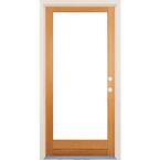 32 in. x 80 in. Left-Hand/Inswing Full Lite Low-E Clear Glass Unfinished Fir Wood Prehung Front Door