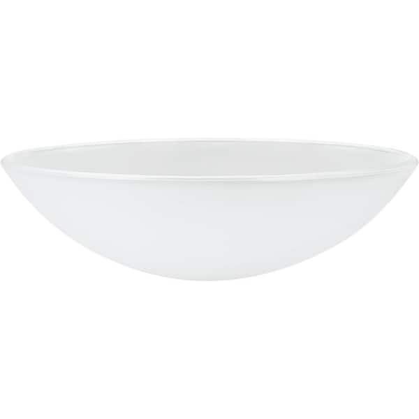 Glass Bowl 4-3/4 H x 15 D, Frosted Glass Bowl Flush/Semi-Flush Mount Shade with 1/2 in. Neckless Fitter