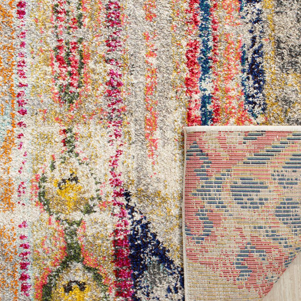 Monaco Light Grey and Multicolor Synthetic 12' x 18' Area Rug