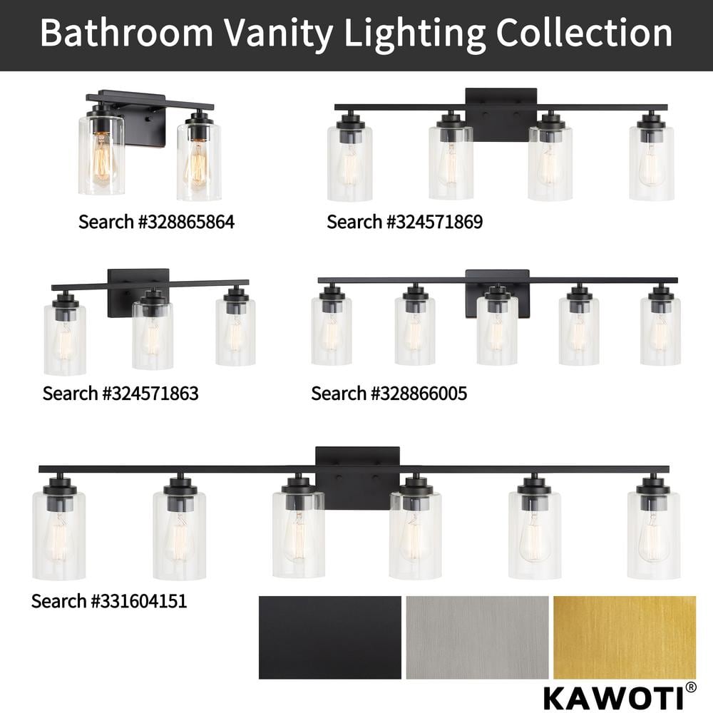 Black Steel 2-Light Dimmable Cylinder Vanity Light