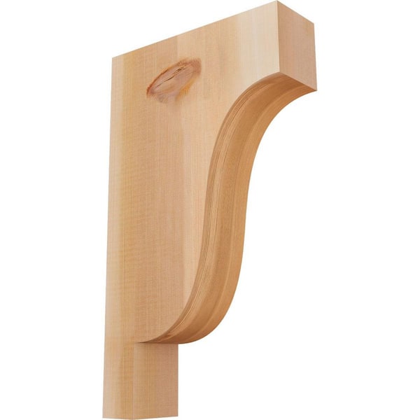 Ekena Millwork 3-1/2 in. x 12 in. x 20 in. Western Red Cedar Newport Smooth Corbel