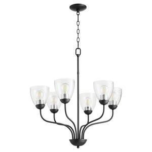 Quorum INTERNATIONAL 5-Light Black Chandelier with Clear Seeded