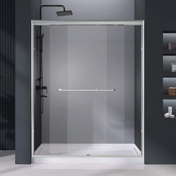 Zeafive 56 to 60 in. W x 72 in. H Double Sliding Shower Door in
