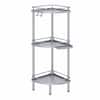 Binecer Shower Caddy Standing Corner for Bathroom Storage, 3-Tier Silver