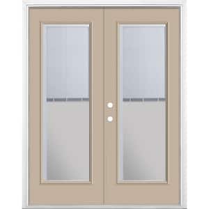 60 in. x 80 in. Canyon View Steel Prehung Right-Hand Inswing Mini Blind Patio Door with Brickmold