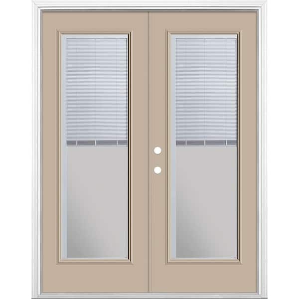 Masonite 60 in. x 80 in. Canyon View Steel Prehung Right-Hand Inswing Mini Blind Patio Door with Brickmold