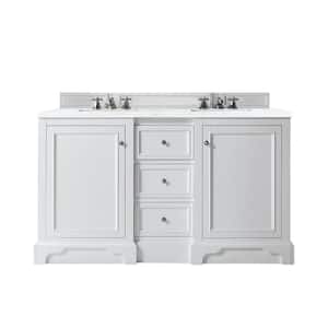 De Soto 61.3 in. x 23.5 in.D x 35 in. H Double Bath Vanity CabinetWithout Top in Bright White