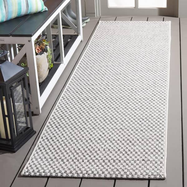 Sisal All-Weather Gray/Ivory 2 ft. x 8 ft. Solid Woven Indoor/Outdoor Runner Rug