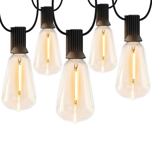 100 ft. Shatterproof LED String Lights Outdoor IP65 Waterproof Dimmable Timable 3 Modes 2500K Warm Glow