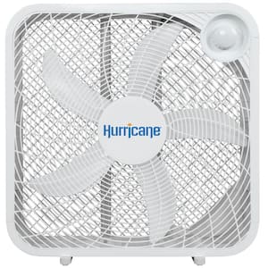 Classic 20 in. White Polymer Blade Portable Box Floor Fan with 3 Speed Settings