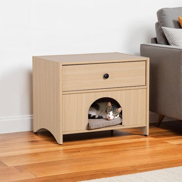 Elia Natural 18 in. Pet-Friendly Accent Cabinet with 1 Drawer