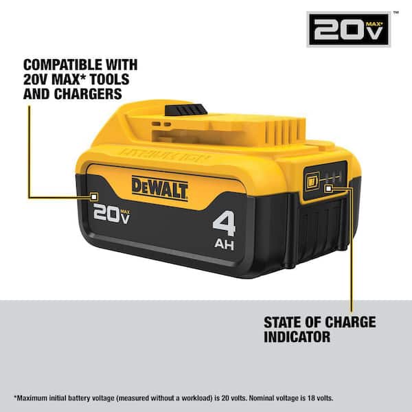 20V MAX Premium Lithium-Ion 4.0Ah Battery Pack (2 Pack)