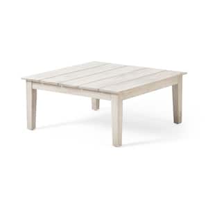 Wood Outdoor Coffee Table for Patio Porch Yard, Gray (1-Piece)