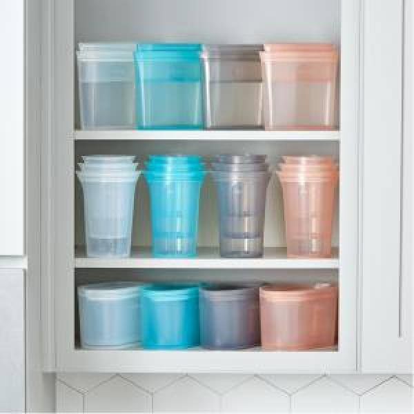 Zip Top Short Cup in Frost - Reusable Silicone Bags & Containers