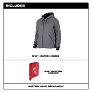 Men's 3X-Large M12 12-Volt Lithium-Ion Cordless Gray Heated Jacket Hoodie (Jacket and Battery Holder Only)