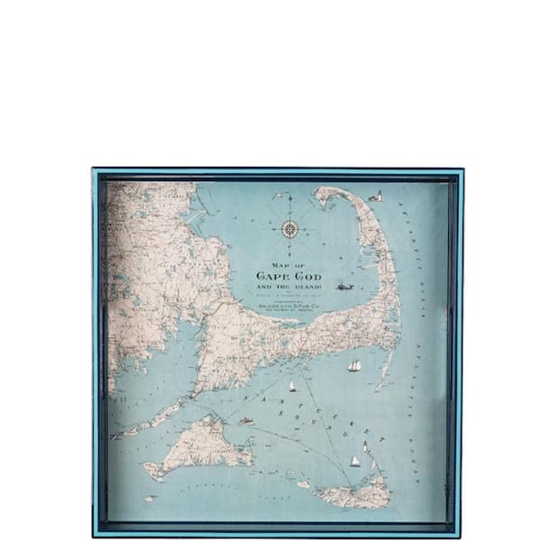 Unbranded Vintage Maps Cape Cod Square Tray