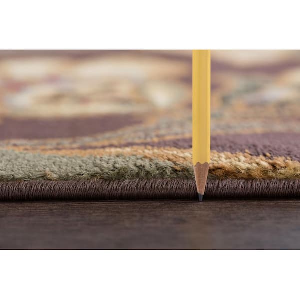 Elegance Floral Brown 5 ft. x 7 ft. Indoor Area Rug