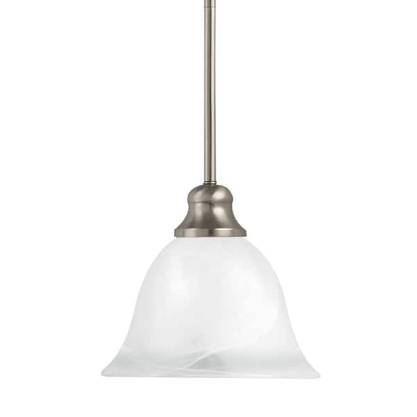 Generation Lighting Windgate 1-Light Brushed Nickel Pendant with LED Bulb