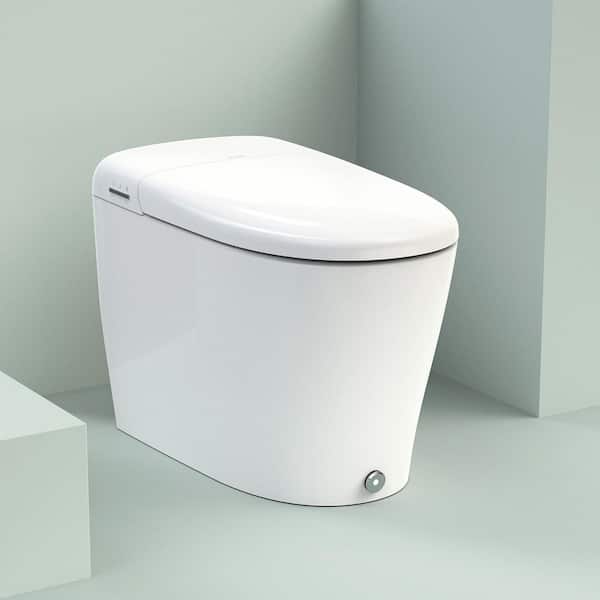 Coit Elongated Smart Bidet Toilet 1.28 GPF in White with Foot-Activated Button, Auto Open Lid, UV, Auto-Rinsing Bowl