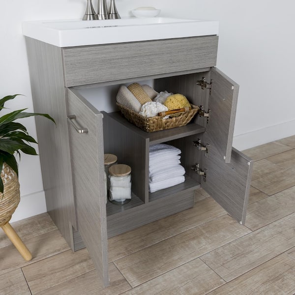 Glacier Bay Jayli 25 in. Single Sink Haze Bath Vanity with