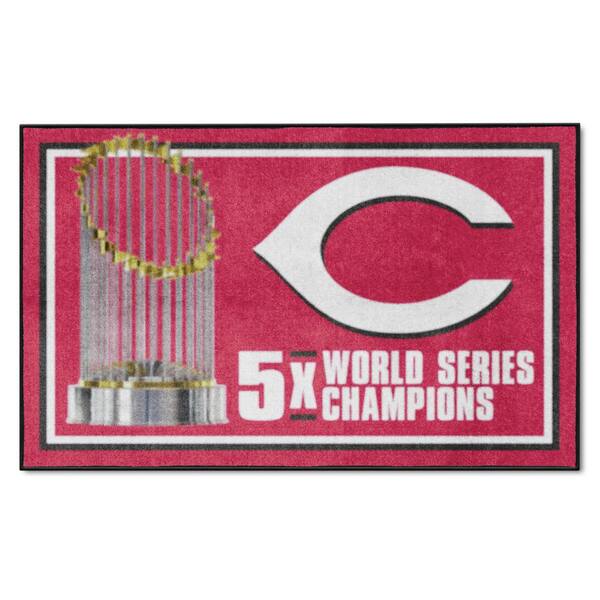 FANMATS Cincinnati Reds Dynasty 4 ft. x 6 ft. Plush Area Rug 36042 The Home Depot