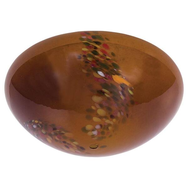 Unbranded Rhodes 52 in. Nutmeg Ceiling Fan Replacement Downlight Mouth Blown Art Glass