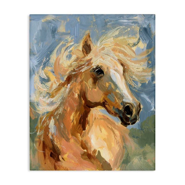 Stupell Industries Horse with Tousled Mane by Victoria Barnes Unframed Animal Graphic Art Print 30 in. x 24 in.