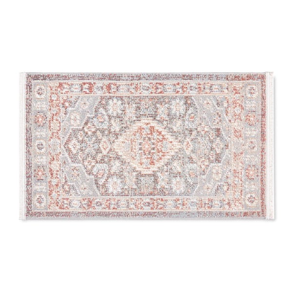 TOWN & COUNTRY LIVING Everyday Rein Center Medallion Brown Grey 2 ft. x 3 ft. Machine Washable Area Rug
