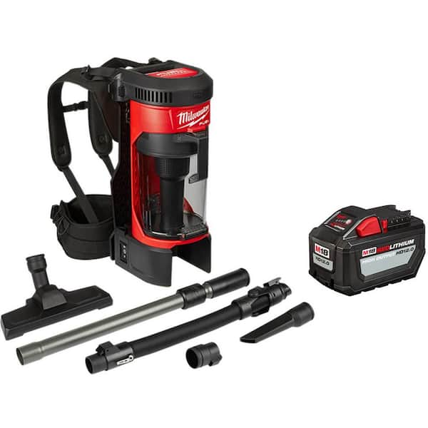 Milwaukee M18 FUEL 18-Volt Lithium-Ion Brushless 1 Gal. Cordless 3-In-1 Backpack Vacuum with M18 12.0 Ah Battery