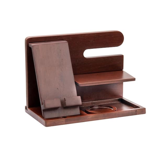 Phone Docking Station Wood Ash Key Wallet Holder Watch Desk