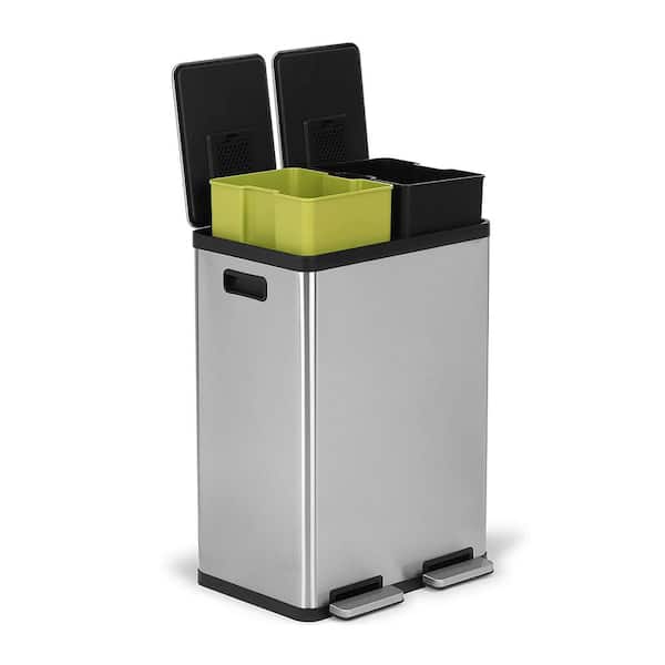 BOUSSAC 21 Gallon Trash Can, Touchless Dual-Function Kitchen Trash