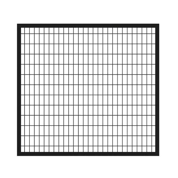 Deco Grid 4 ft. H x 5 ft. W Black Steel Fence Gate