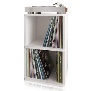 zBoard White 2-Shelf Vinyl Record Storage and LP Record Album Shelf