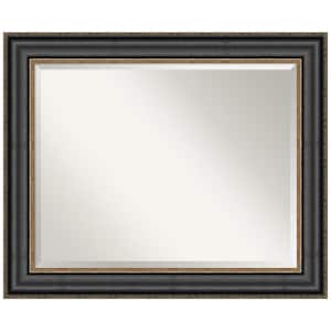 Thomas 33.75 in. x 27.75 in. Modern Rectangle Framed Black Bronze Bathroom Vanity Mirror