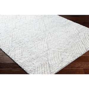 Cloudy Shag Gray/Cream 8 ft. x 10 ft. Geometric Indoor Area Rug