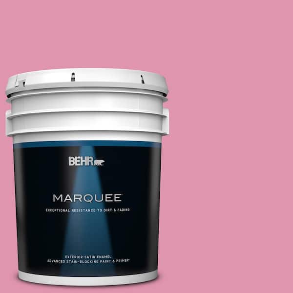 BEHR MARQUEE 5 gal. #P130-4 Its a Girl Satin Enamel Exterior Paint & Primer