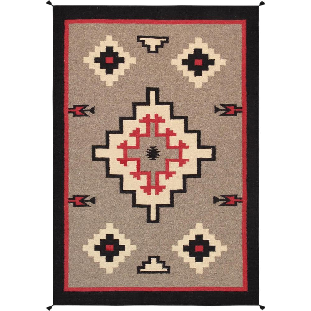 Pasargad Home Tuscany Mocha 3 ft. x 12 ft. Geometric Wool Runner Rug PNT-28  3x12 - The Home Depot