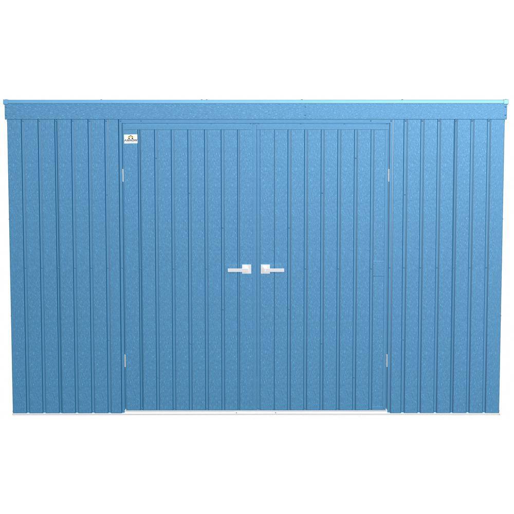 Elite 10 ft. x 4 ft. Blue Grey Galvanized Steel Storage Shed