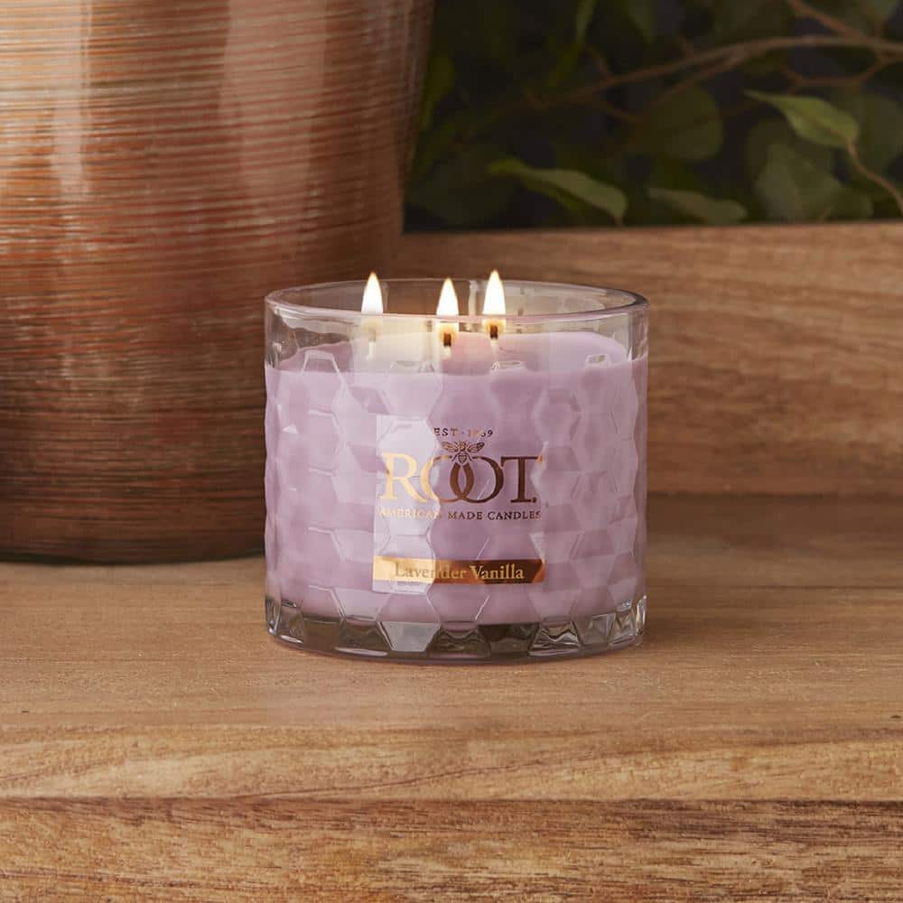 Lavender Vanilla Beeswax 3-Wick Honeycomb Jar Candle