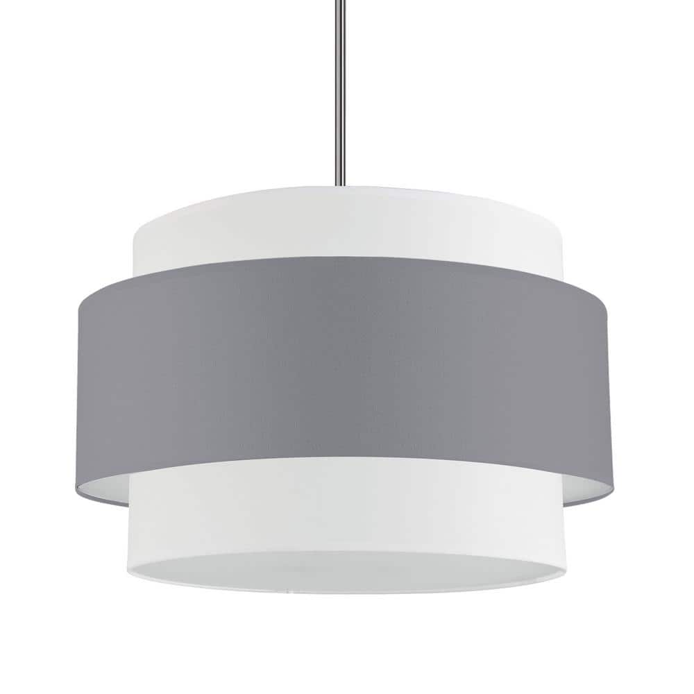 Dainolite Priya 4 Light Polished Chrome Shaded Chandelier with Grey ...
