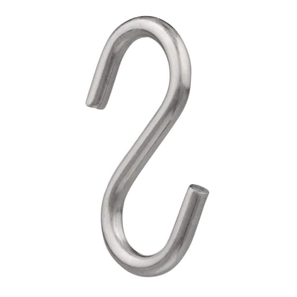 Everbilt 0.25 in. x 2.9 in. Stainless Steel Rope S-Hook 803654