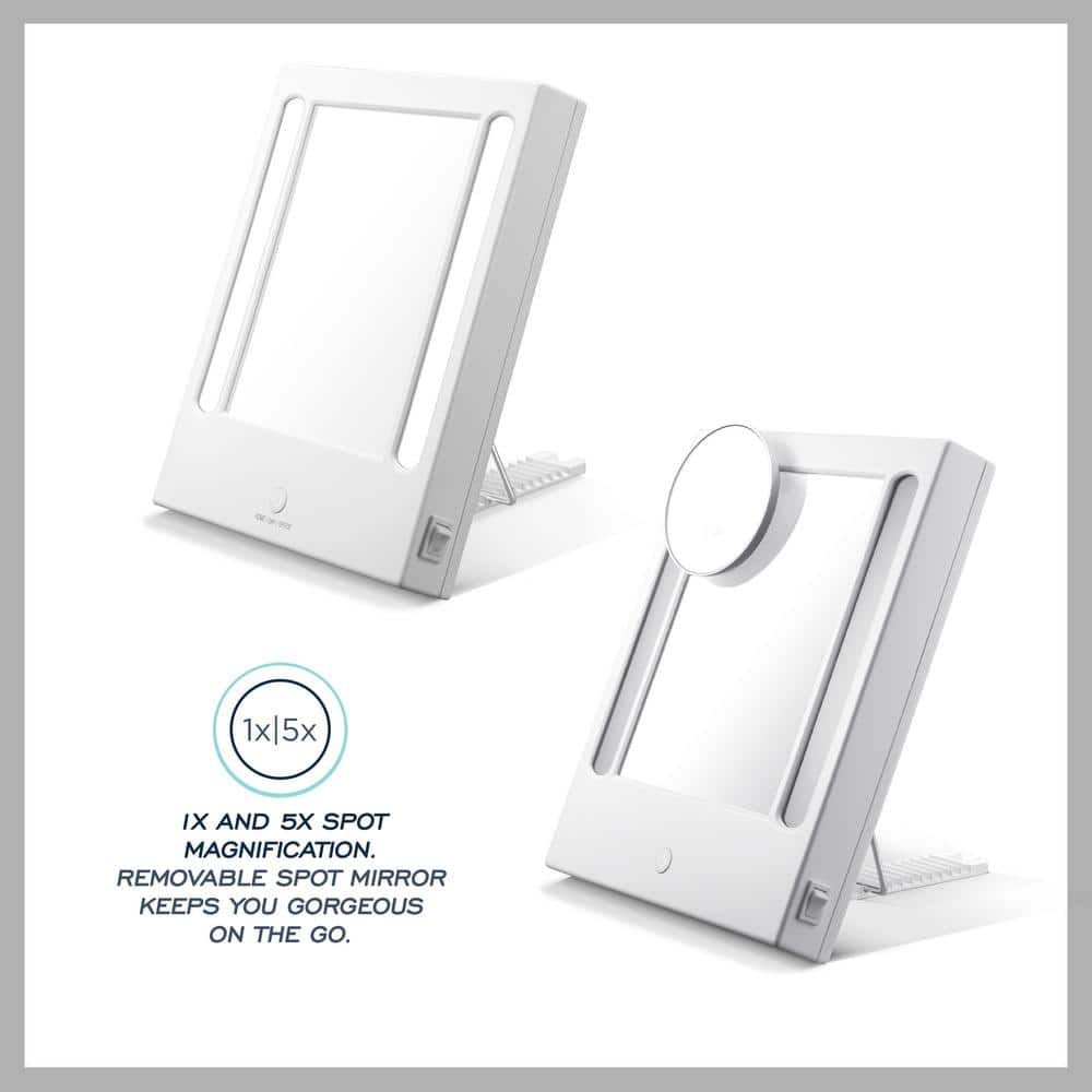 White LED Lighted Rectangular Magnifying Vanity Mirror