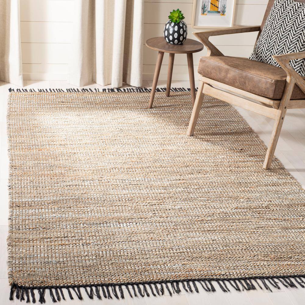Handmade Vintage Leather Beige 6' x 9' Cowhide Area Rug