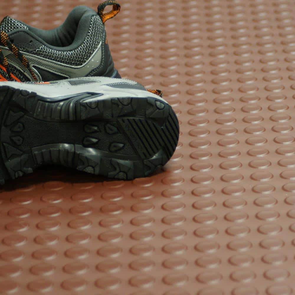 Dark Gray Coin-Pattern Thermoplastic Flooring 3' x 9'