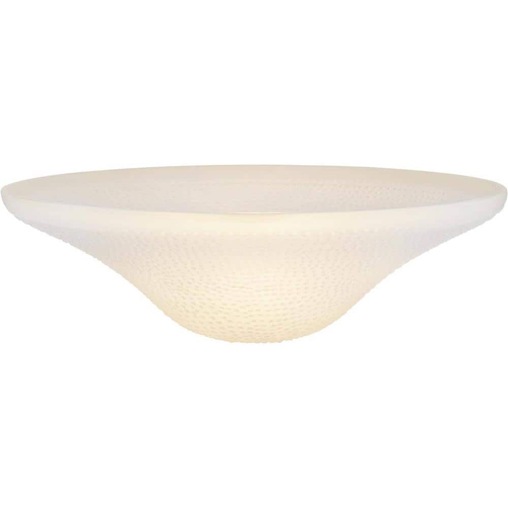 White Frosted Glass Bell Pendant Shade, 14-3/4" Diameter